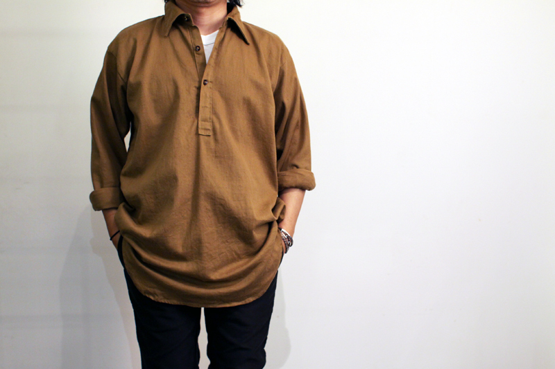 60's British Pullover shirts Cotton Drill material [ DeadStock ]