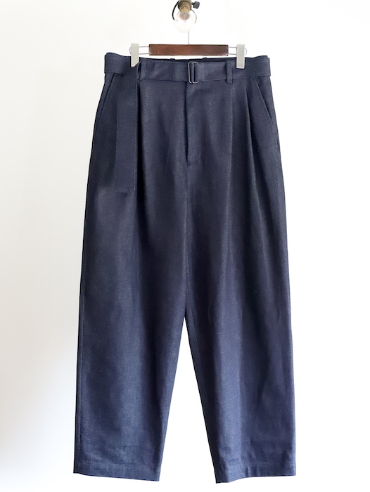 stein ] BELTED WIDE STRAIGHT DENIM TROUSERS | ONLINE STORE | spares