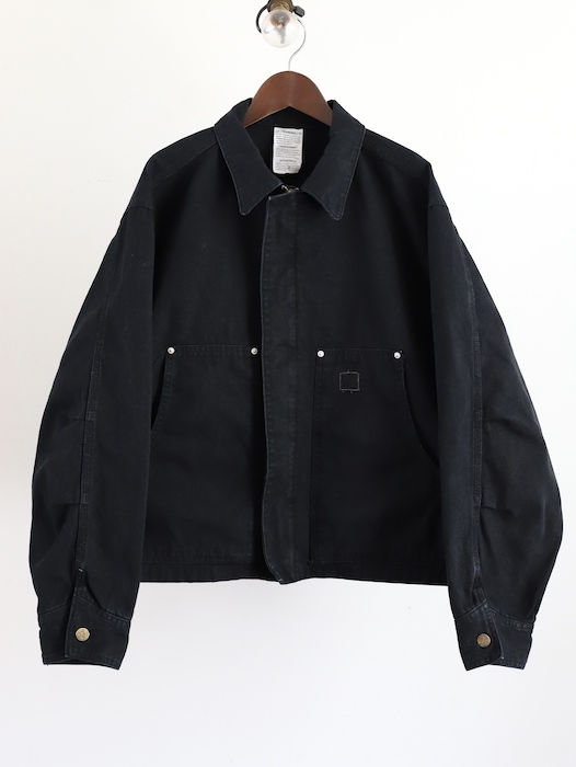 [ FIFTH ] 12OZ CANVAS DUCK TRADITIONAL JACKET BLACK - spares